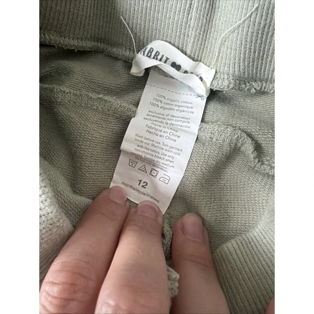 rabbit and bear 100% Organic Baby Sweatpants 12M